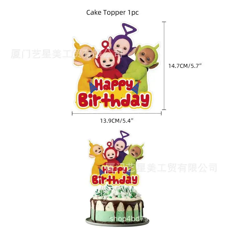 Teletubbies Cartoon Anime Peripheral Birthday Party Balloon Flag Pulling Cute Theme Party Decoration Kids Partys Supplies Gift - Big Tim's Magic Emporium