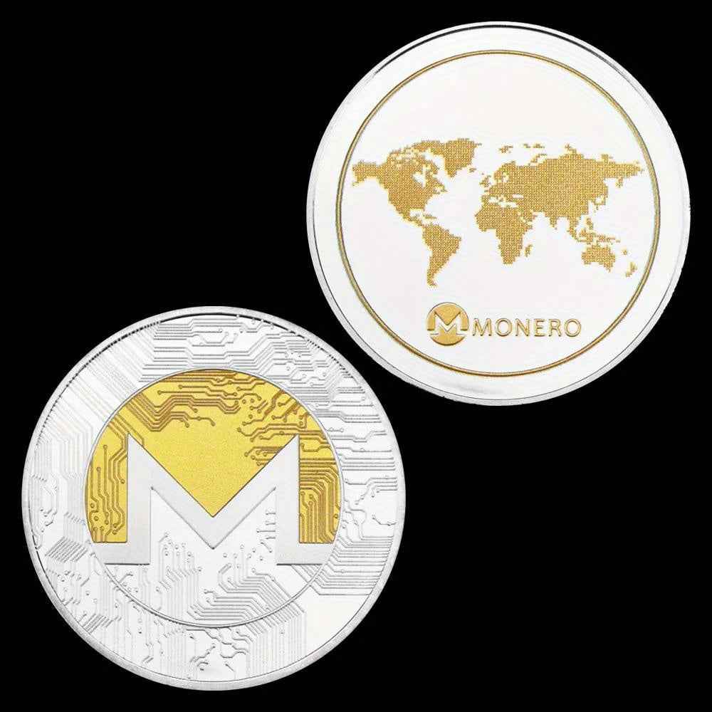 1 Piece Monero Coin Cryptocurrency Coin Physical Crypto Collectible Gift Silvery Plated Coin Commemorative Coin