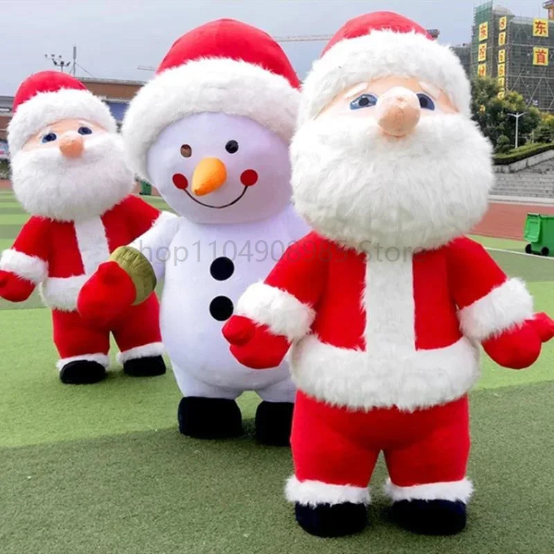 Inflatable Santa Claus Snowman Deer Mascot Costume Adult Fancy Dress Christmas Party Kawaii Mascot Costume Carnival Costumes - Big Tim's Magic Emporium