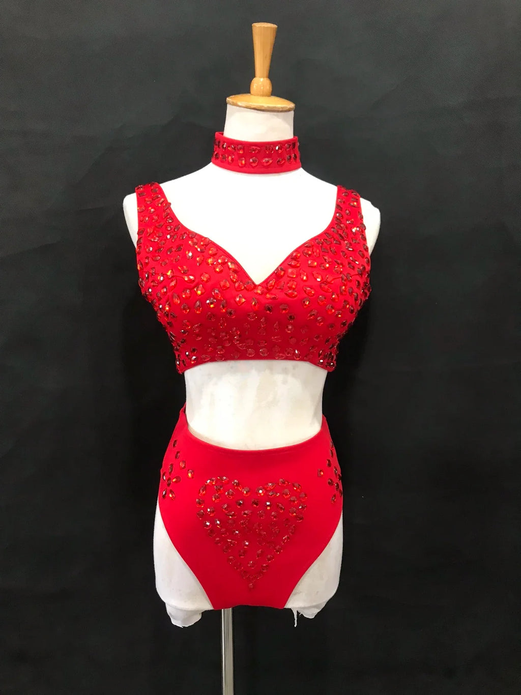 Sexy DJ Nightclub Pole Dance Costume Rhinestone Bikini Rave Outfit Party Show Stage Wear Dancer Team Performance Clothes