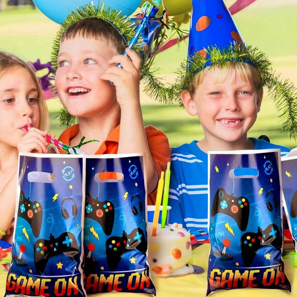 20Pcs Game Party Gift Bags Video Game Themed Birthday Party Candy Bags Birthday Party Gift Bags with Handles Birthday Party Gift Bags