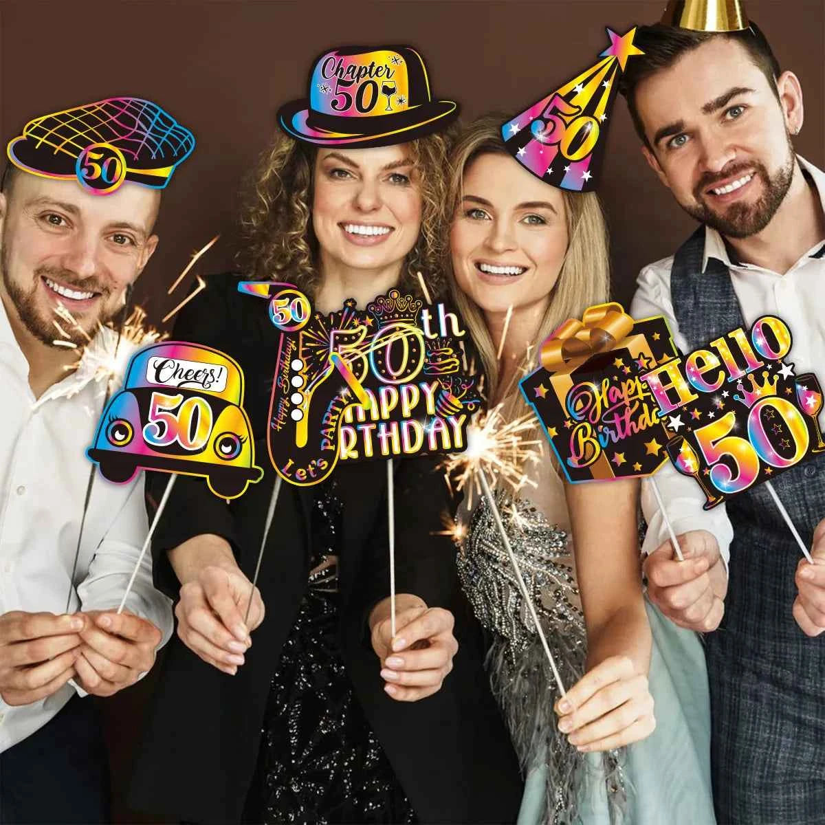Birthday Party Decoration Photo Props 30 40 50 Birthday Party Glasses Decoration