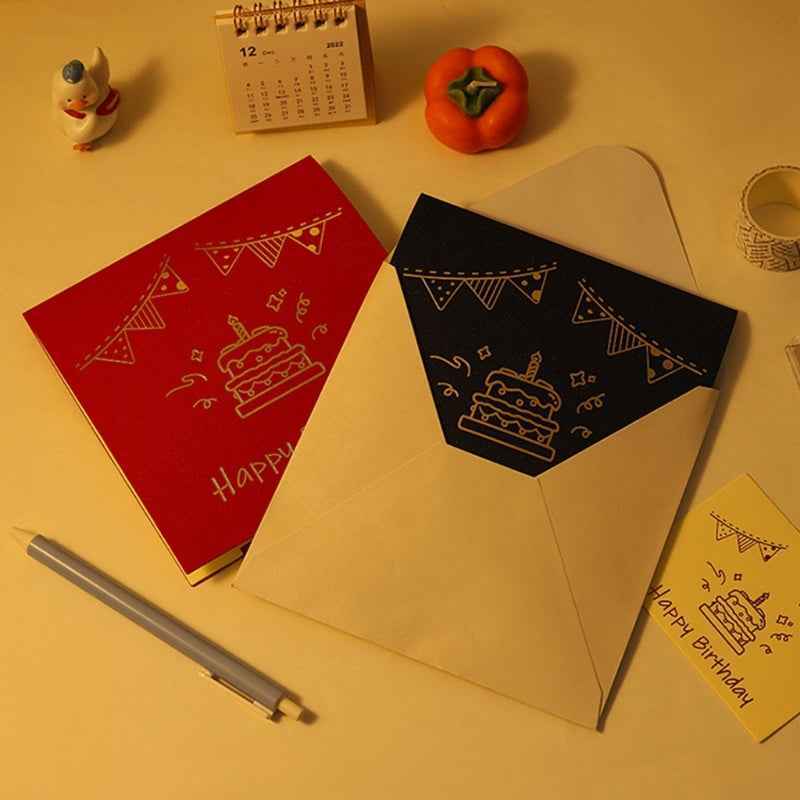 3D  up Happy Birthday Card Cake Festival Invitation Greeting Memorial Cards for Birthday Valentine Day Mother Day