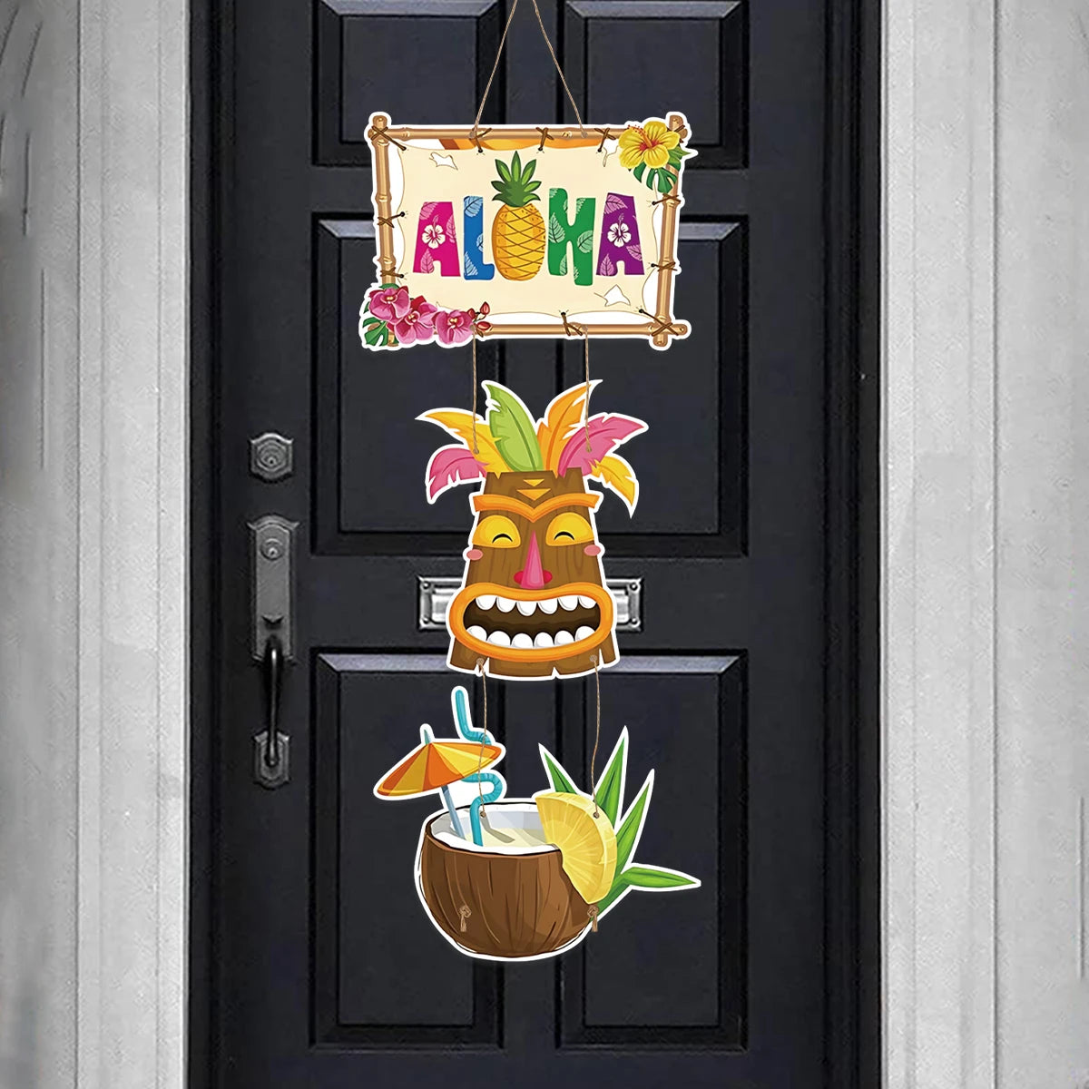 Hawaiian Party Paper Door Hanging Pendants Aloha Party Tropical Beach Party Banner Happy Summer Hawaii Birthday Party Supplies - Big Tim's Magic Emporium