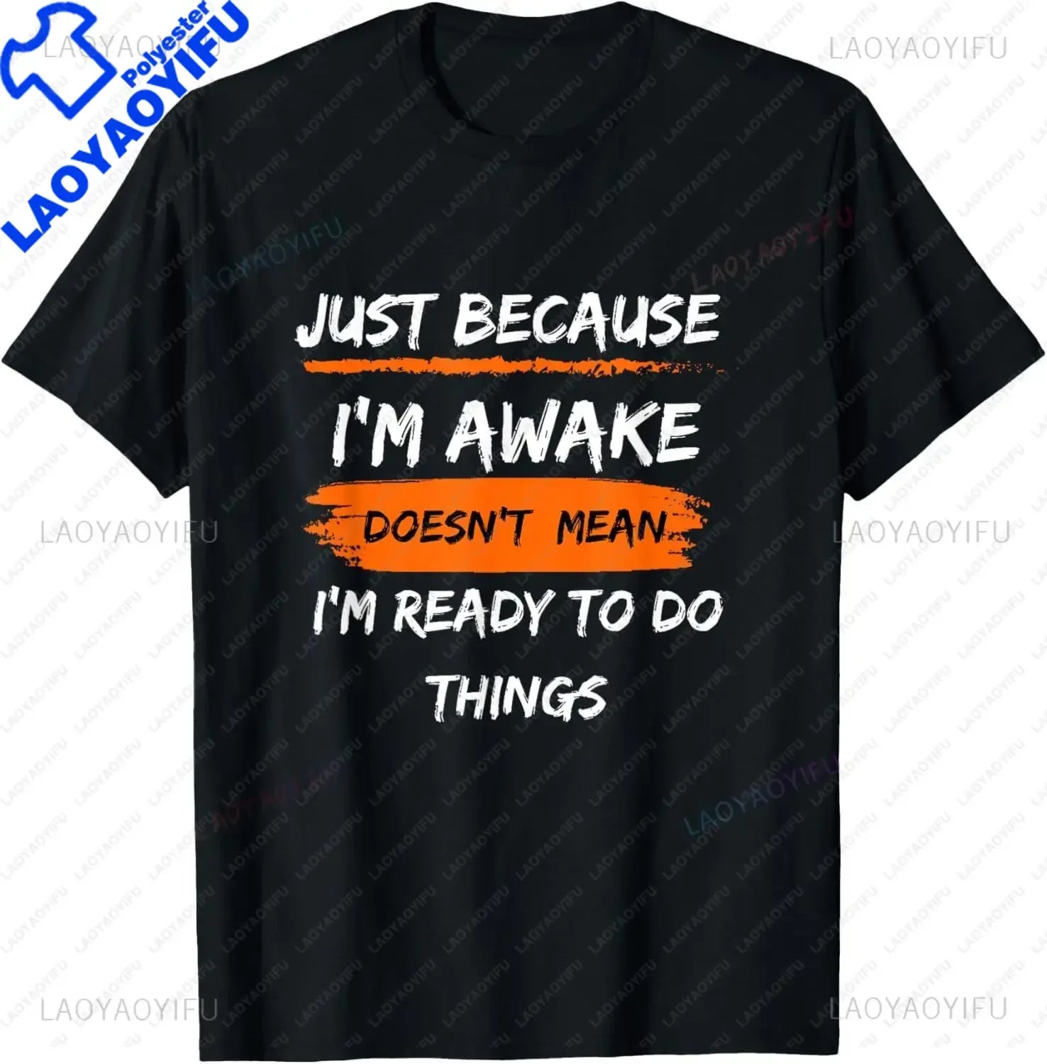 Funny Birthday Gift Just Because I'm Awake Tshirt for Tweens and Teens Men Clothing Custom Printed Streetwear Graphic T Shirts - Big Tim's Magic Emporium