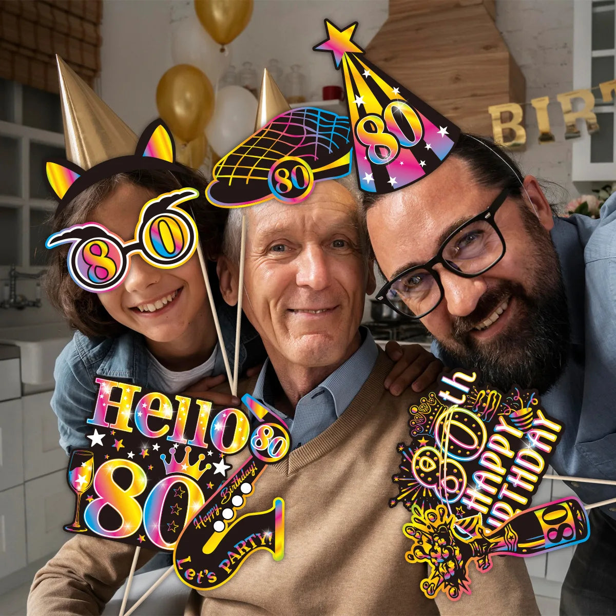 Birthday Party Decoration Photo Props 30 40 50 Birthday Party Glasses Decoration