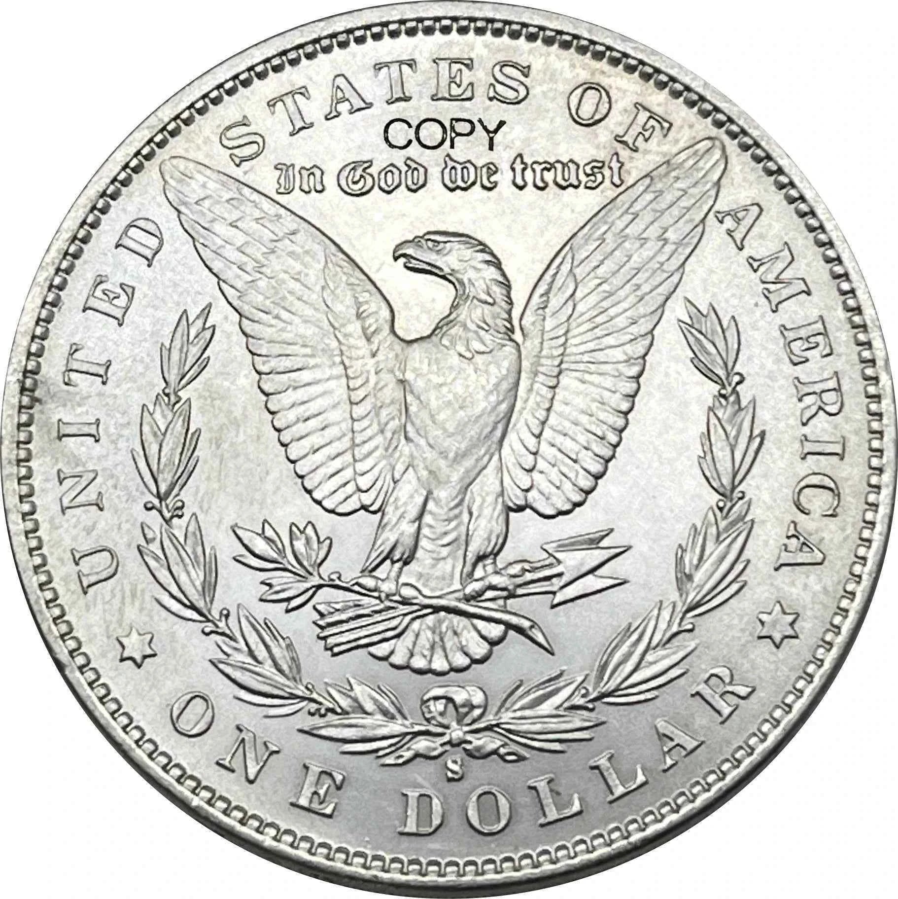 US 1880 S 1 One Dollar Morgan Silver Plated America Copy Commemorative Coin United States Ww2 Liberty Moneda Collectible Coins