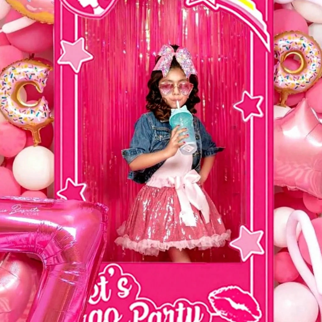 1pc Birthday Party Decoration Blue Pink Photo Booth Props Party For Girls And Boys Birthday Bridal Shower Party Photo Stand