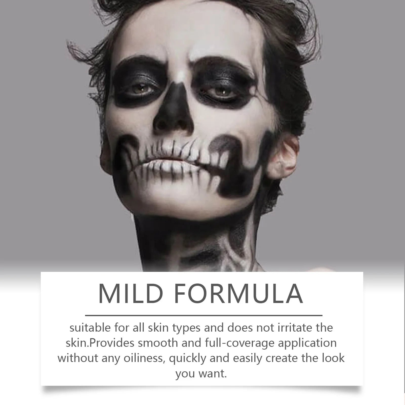 Halloween Black and White Foundation Paint Cream Concealer Easily Cover Skin Tone Clown Makeup Effect Cosplay Lasting Cosmetics - Big Tim's Magic Emporium