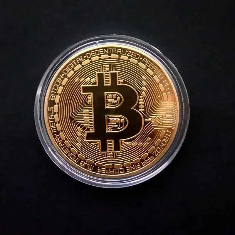Gold Plated Bitcoin Coin Collectible Art Collection Gift Physical Commemorative Casascius Bit BTC Metal Antique Imitation