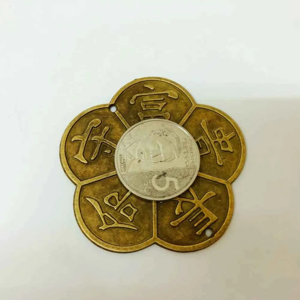 Chinese Feng Shui Lucky Coins Old Ancient Long Life Wealth Guarantee Copper Coin Enhancement Collection Gift Home Decor Ornament