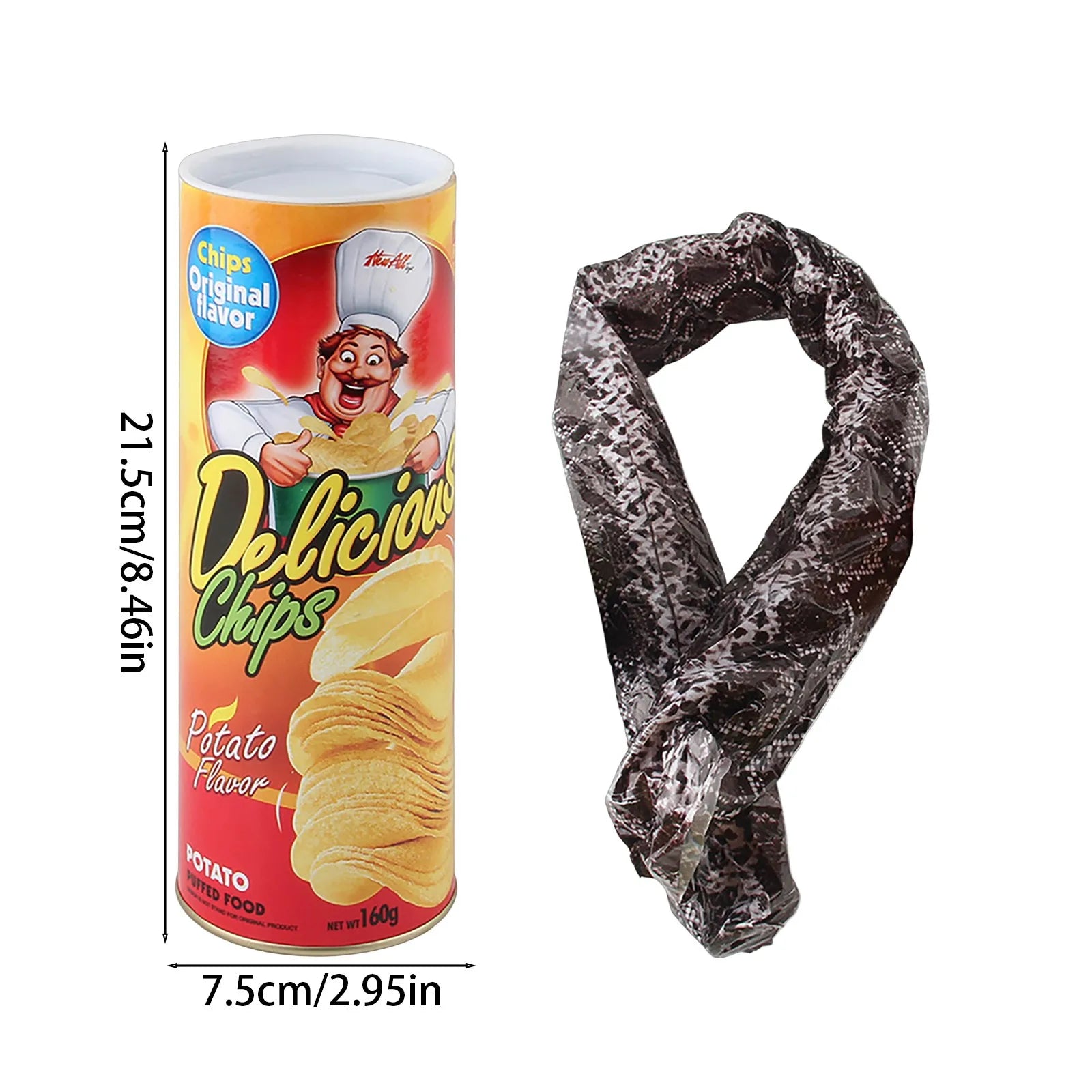 The Potato Chip Snake Stage Magic Tricks Snake Toy April Fool Day Halloween Party Jokes in A Can Gag Gift Scary Fries Fun Toys - Big Tim's Magic Emporium