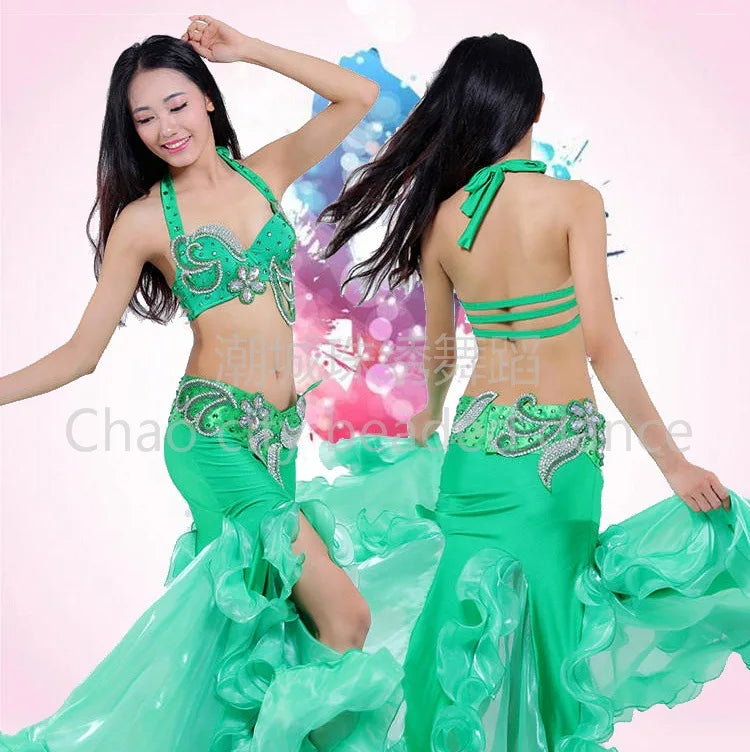 Customized Halloween Belly Dance Costume Set | Exotic Dancewear with Big Skirt - Big Tim's Magic Emporium