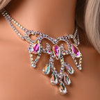 AB Rhinestone Water Drop Necklace