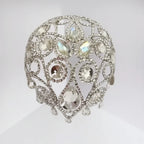 Oversized Glass Crystal Rhinestone Drop Pendant Headpiece & Earrings Drag Queen Stage Jewelry