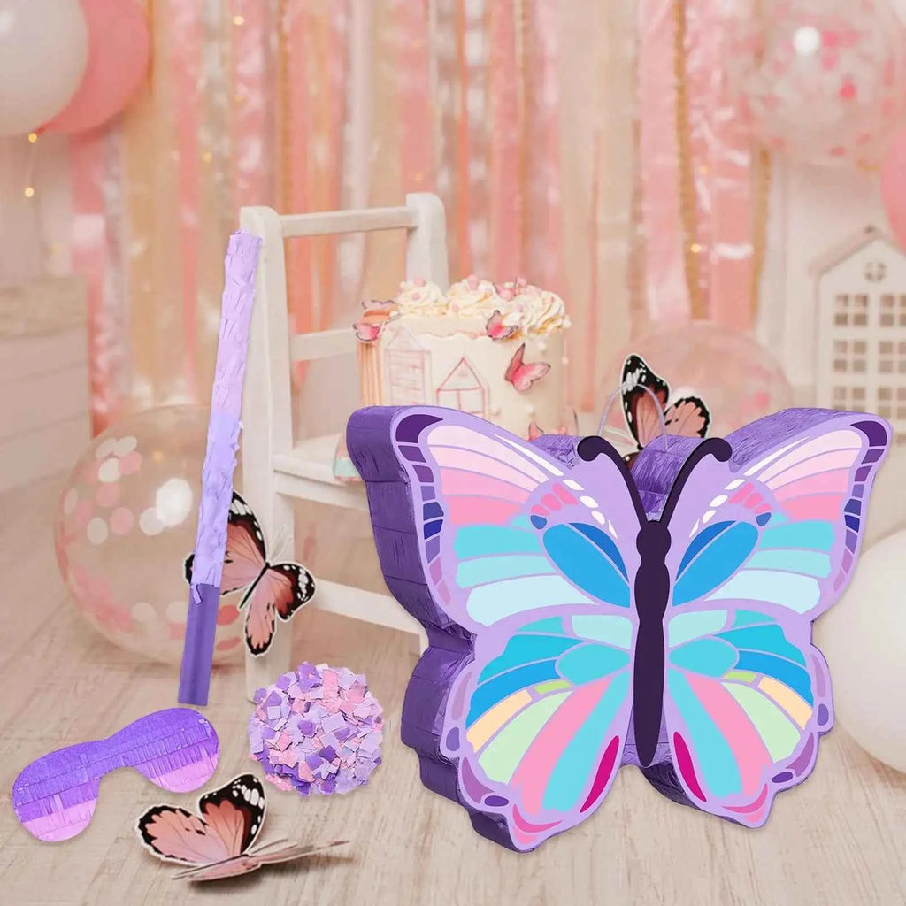 Butterfly Pinata Decorative Home Decoration Confetti Paper Pull String Pinata for Birthday Girls Boys Summer Celebration Festive