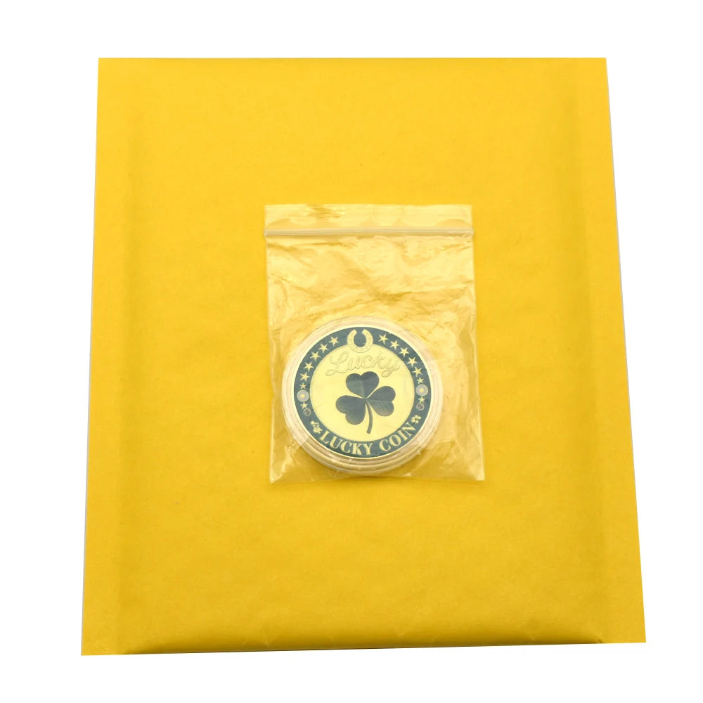 Lucky Coin Four Leaf Clover Elephant Good Luck 777 Commemorative Coin Horseshoe Fortune Token Collectible replica Gift