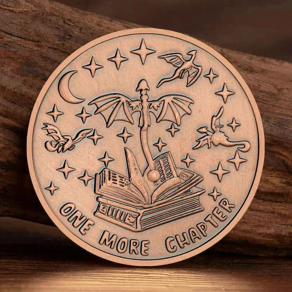 New Red Copper Magic Decision Coin Go To Bed or One More Chapter Creative Souvenir Coins Home Decor