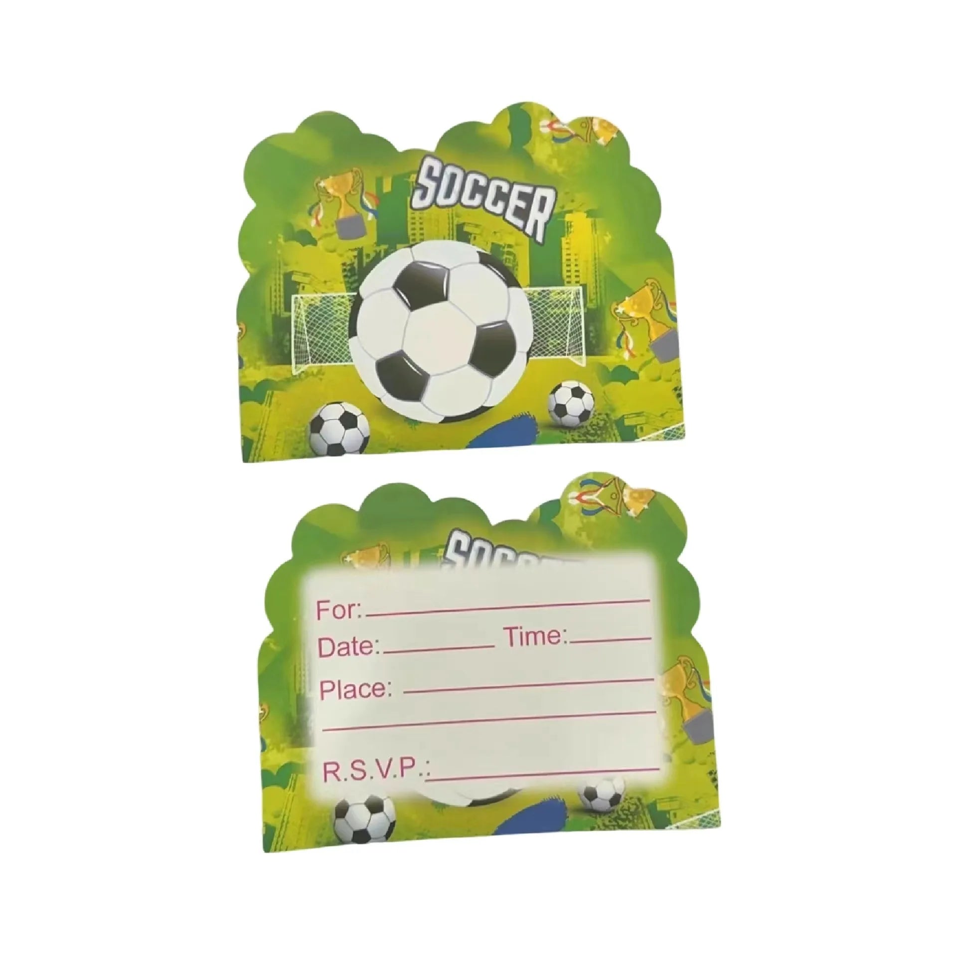 10pcs/lot Football Soccer Theme Baby Shower Party Invitation Cards Decorations Kids Boys Favors Birthday Party Events Supplies - Big Tim's Magic Emporium