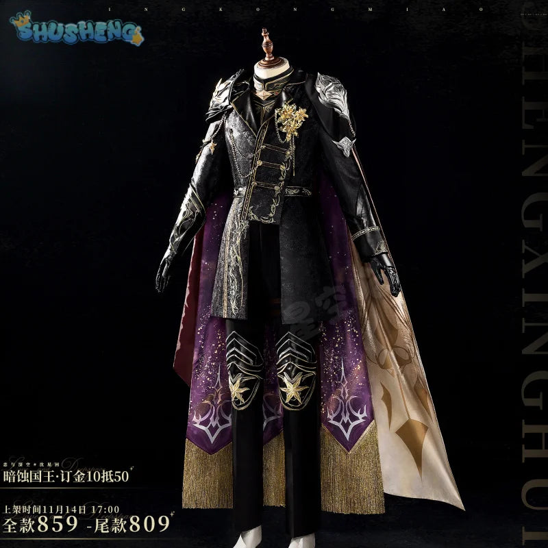 Love and Deepspace Xavier Rafayel Zayne Sylus Cosplay Costume The Dark Eclipse King Cloak Coat Prop Armor Crown Halloween Suit - Big Tim's Magic Emporium
