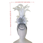 The Stardust Dionysia – Pure White Feather Carnival & Masque Ball Headdress