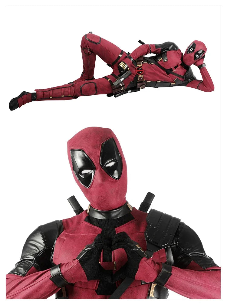 New Arrival DP3 Mr. Pool Cosplay Costume Hero Complete Clothes Red Leather Men Jumpsuit Halloween Carnival Christmas Outfit - Big Tim's Magic Emporium