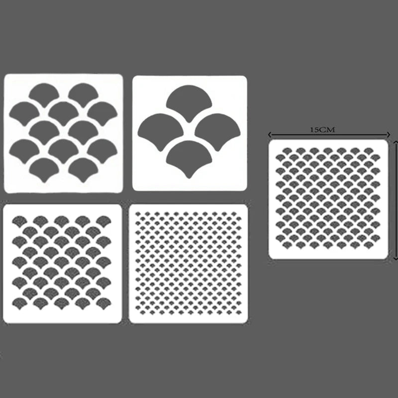 Hot Sale Fish Scale Stencil Face Painting Stencils Stencils For Painting Makeup Stencil Reusable Face Paint Stencils