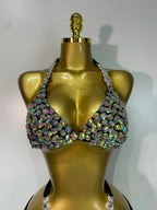 Crystal Diamond Bikini Two-Piece Set Sparkle Stage Performance Outfit