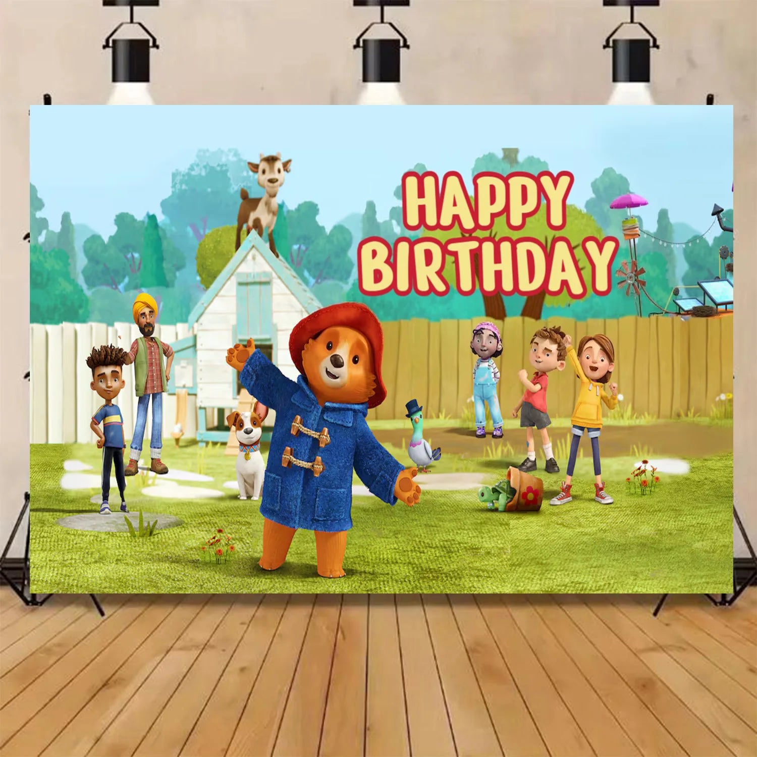 Cartoon&Paddingtons Party Supplies Happy Birthday Banner Bears Balloons Cupcake Toppers Backdrop Kids Birthday Baby Shower Gift