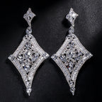 Oversized Glass Crystal Diamond Statement Drop Earrings Drag Queen Stage Jewelry