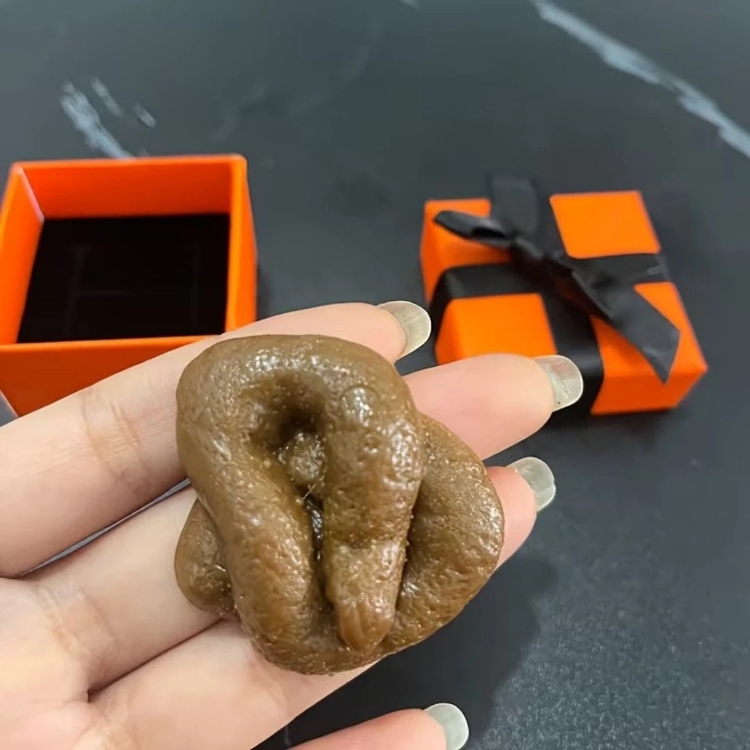 Surprise Gift Box with Prank Realistic Faux Feces Gift Box Orange & Design Perfect Funny Novelty Surprise Gift Box Prank Props - Big Tim's Magic Emporium