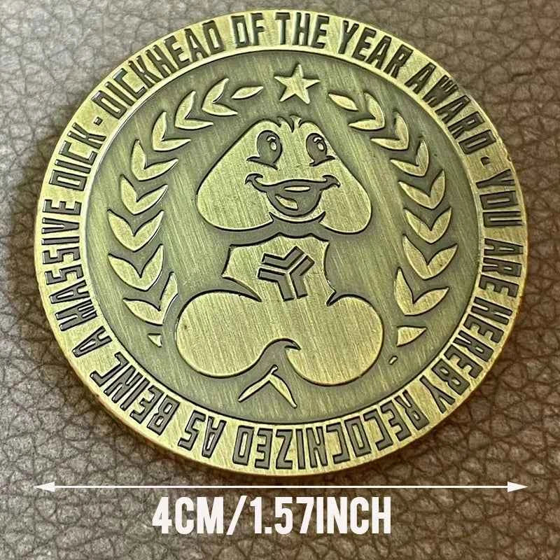 Funny Dick Spade Challenge Coin Ins Wind Ancient Bronze Retro Wandering Coin Funny Coin
