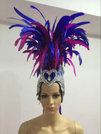 The Stardust Dynasty – Majestic Velvet & Feather Samba Masquerade Crown