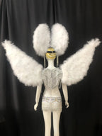 Multi-Color Feathered Wing and Headdress Performance Set
