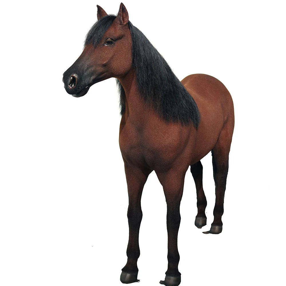 Lifelike Horse Animatronic Models with Realistic Fur for Equestrian Club Decor Fiberglass Horse for Historical Museum