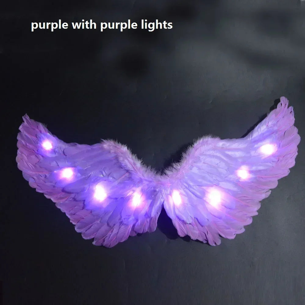 Party Glow LED Angel Feather Wing with Luminous Light Up Effect for Costume Birthday, Wedding and Christmas - Big Tim's Magic Emporium