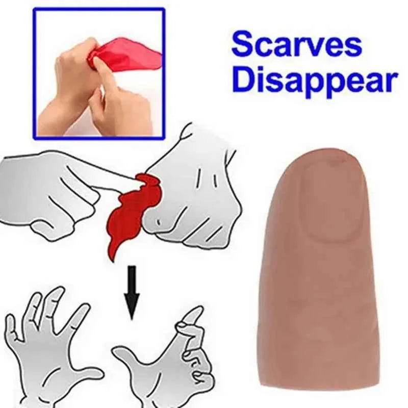 Magic Thumb Tip Props for Close Up Vanish and Appearing Tricks with Red Silk Stage Show Rubber Prank Toy Gifts - Big Tim's Magic Emporium