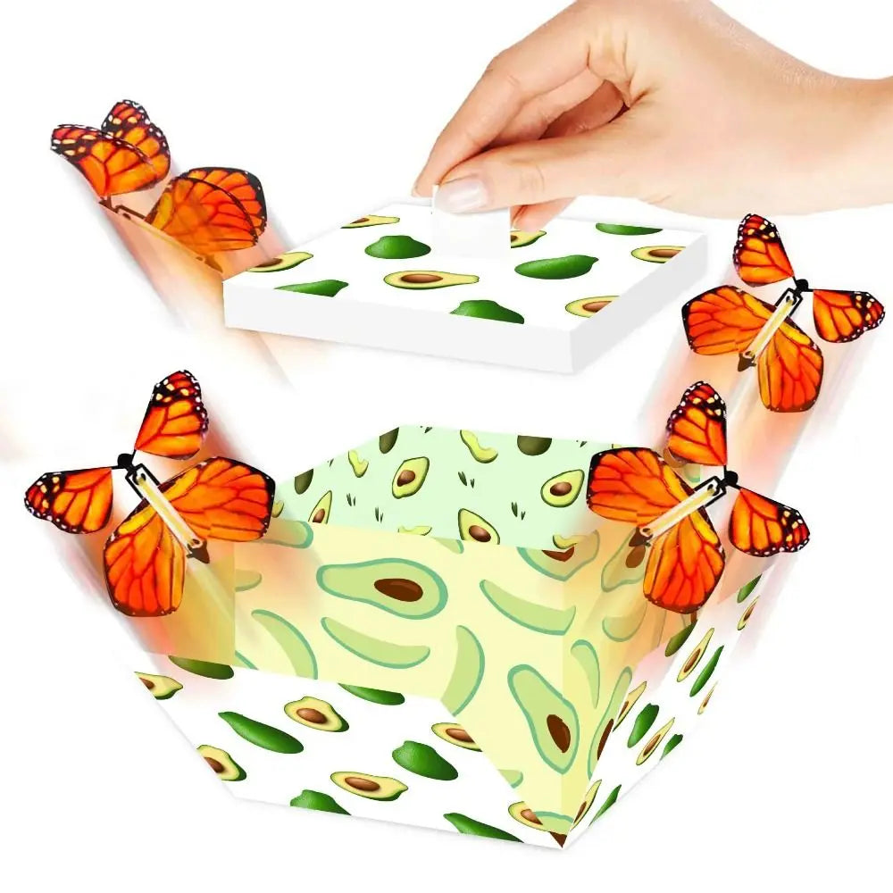 New Happy Birthday Creative Surprise Flying Butterfly Box Prank DIY Butterfly Explosion Gift Box Party Decorations