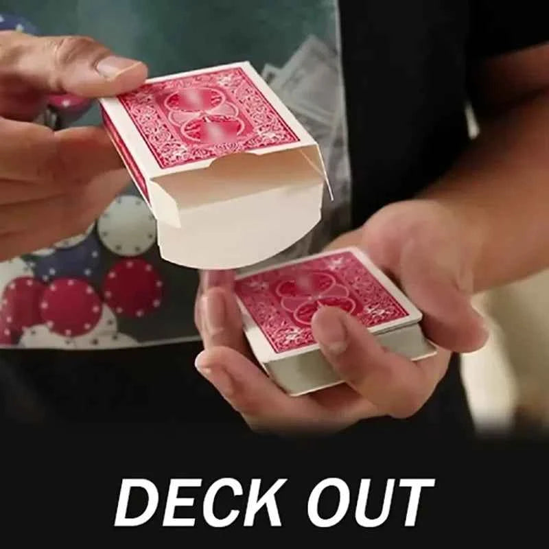 Deck Out Magic Tricks Real Deck Passing Thru Box Visual Card Magia Magician Close Up Street Illusions Gimmicks Mentalism Props