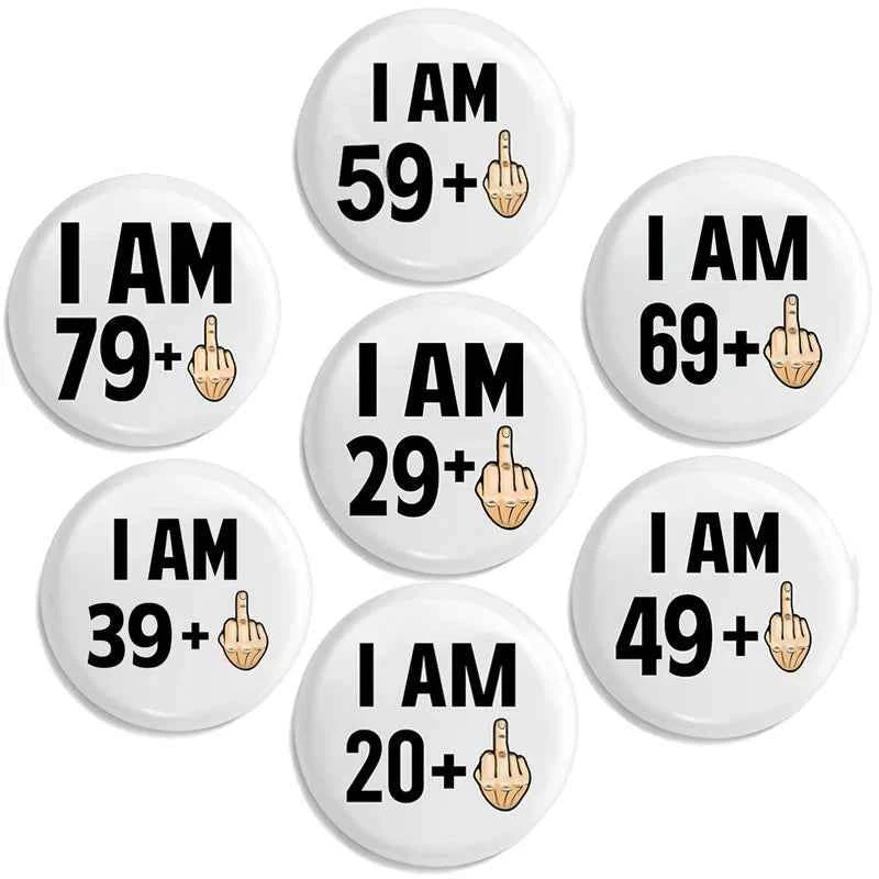 21st 30th 40th 50th 60th 70th 80th Birthday Button Pin Badge Happy Birthday Party Decoration Photo props present Gift keepsake