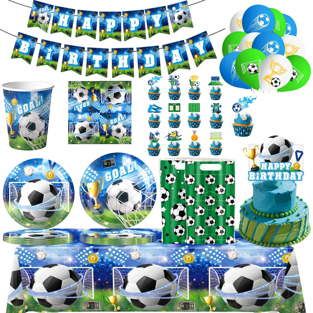 Football Party Stuff Soccer Party Tableware Tablecloth Napkin Cup Plate Soccer Party Backdrop Baby Shower Football Party Favors - Big Tim's Magic Emporium