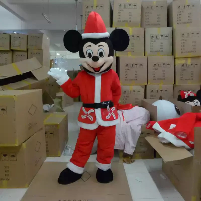 Mickey & Minnie Mouse Santa Mascot Costume | Adult Holiday Cosplay & Event Outfit - Big Tim's Magic Emporium