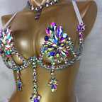 The Stardust Empress Royale – Deluxe Rhinestone Samba Carnival Wire Bra & High-Waist Panties 2-Piece Costume Set
