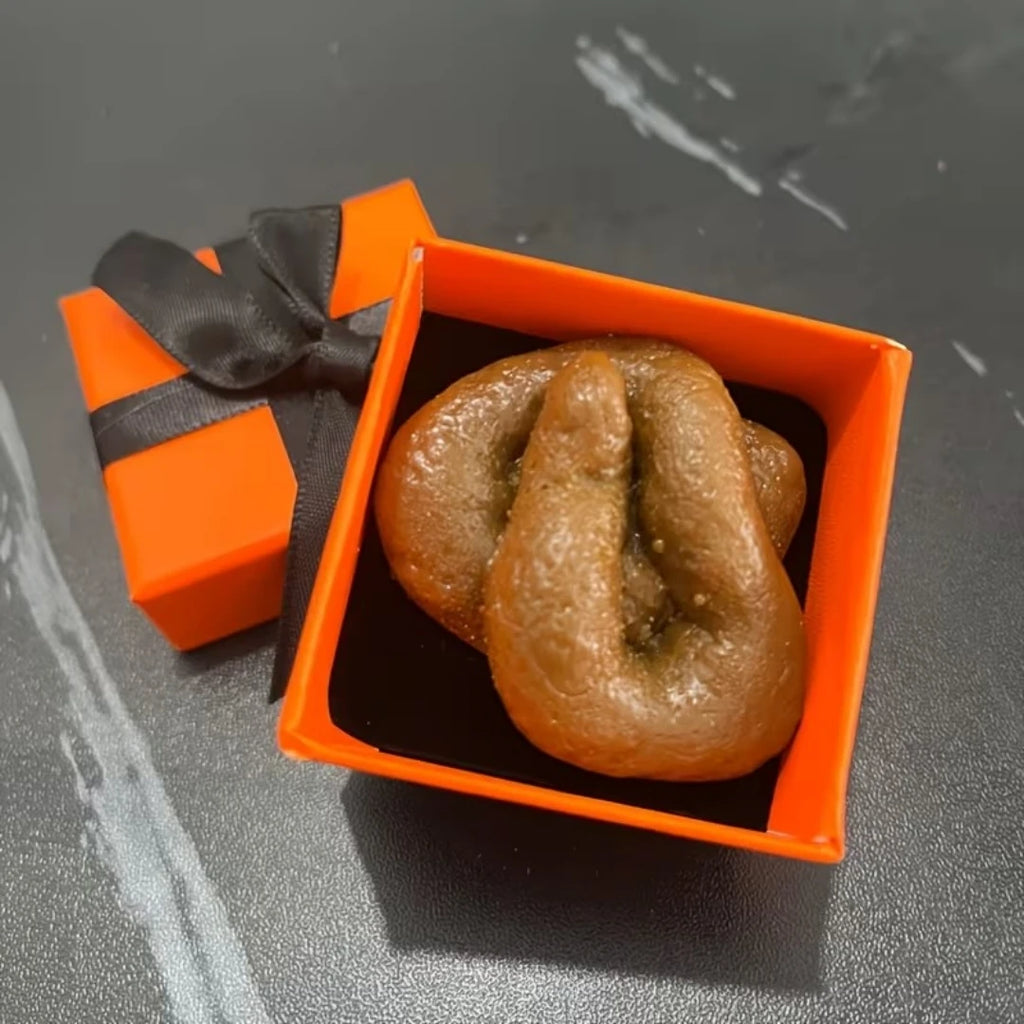 Surprise Gift Box with Prank Realistic Faux Feces Gift Box Orange & Design Perfect Funny Novelty Surprise Gift Box Prank Props - Big Tim's Magic Emporium