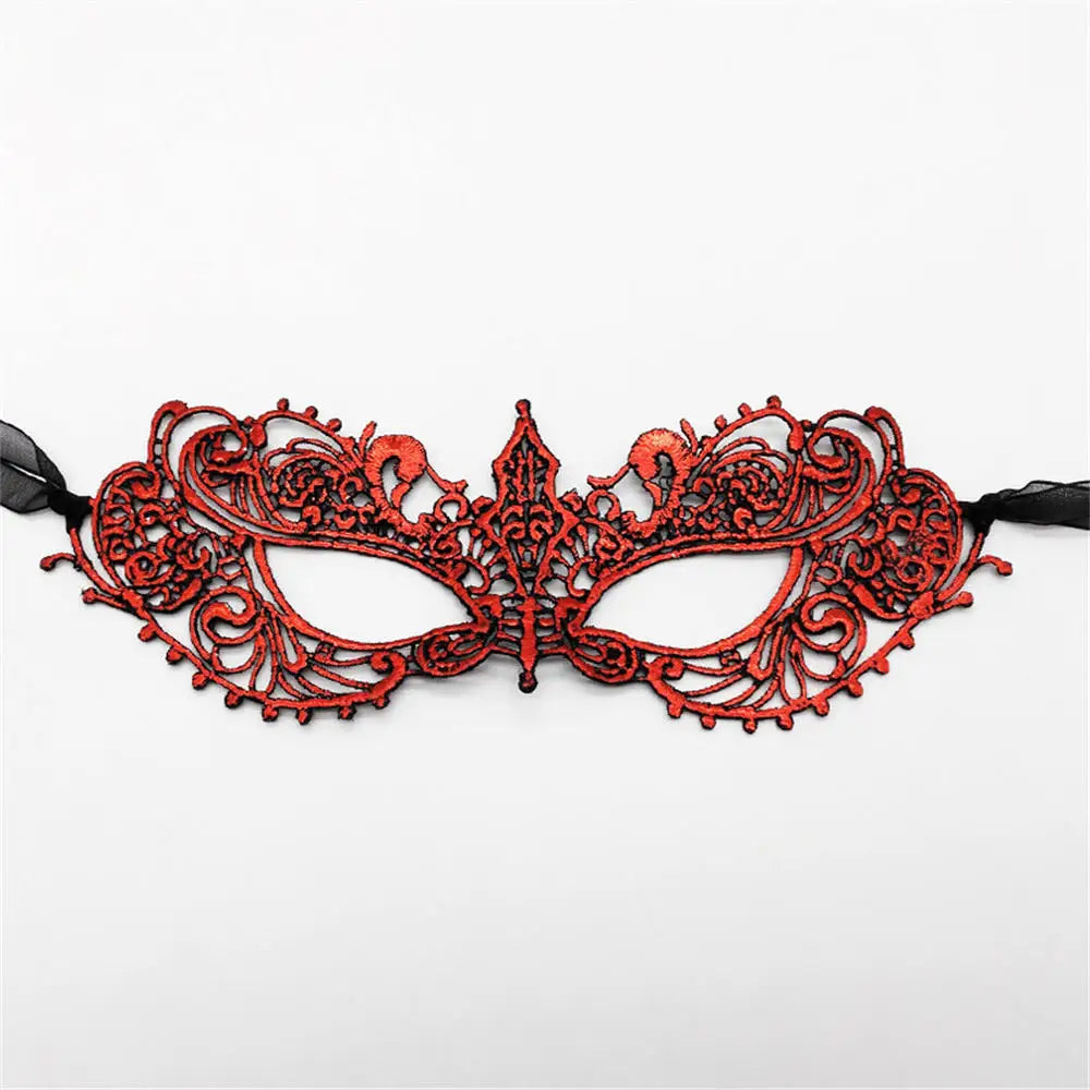 Makeup Ball Hollow Lace Face Mask With Ribbon Princess Masquerad Cosplay Prom Props Costume Female Sexy Diamonds Eye Mask