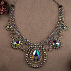 AB Rhinestone Pendant Necklace