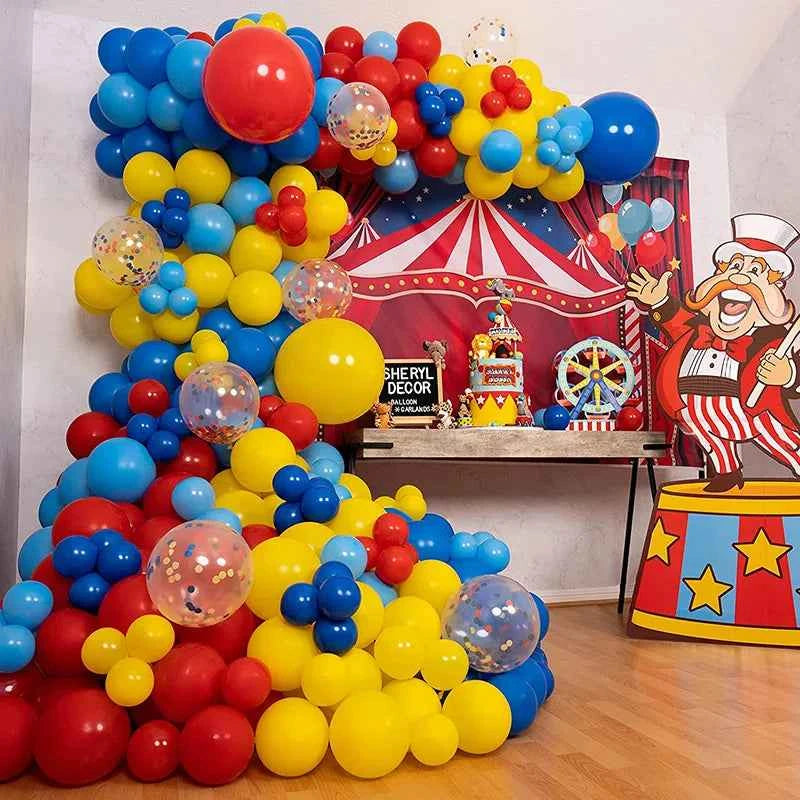 Birthday balloon chain set Clown Circus party Children baby birthday background theme party decoration decoration balloon set