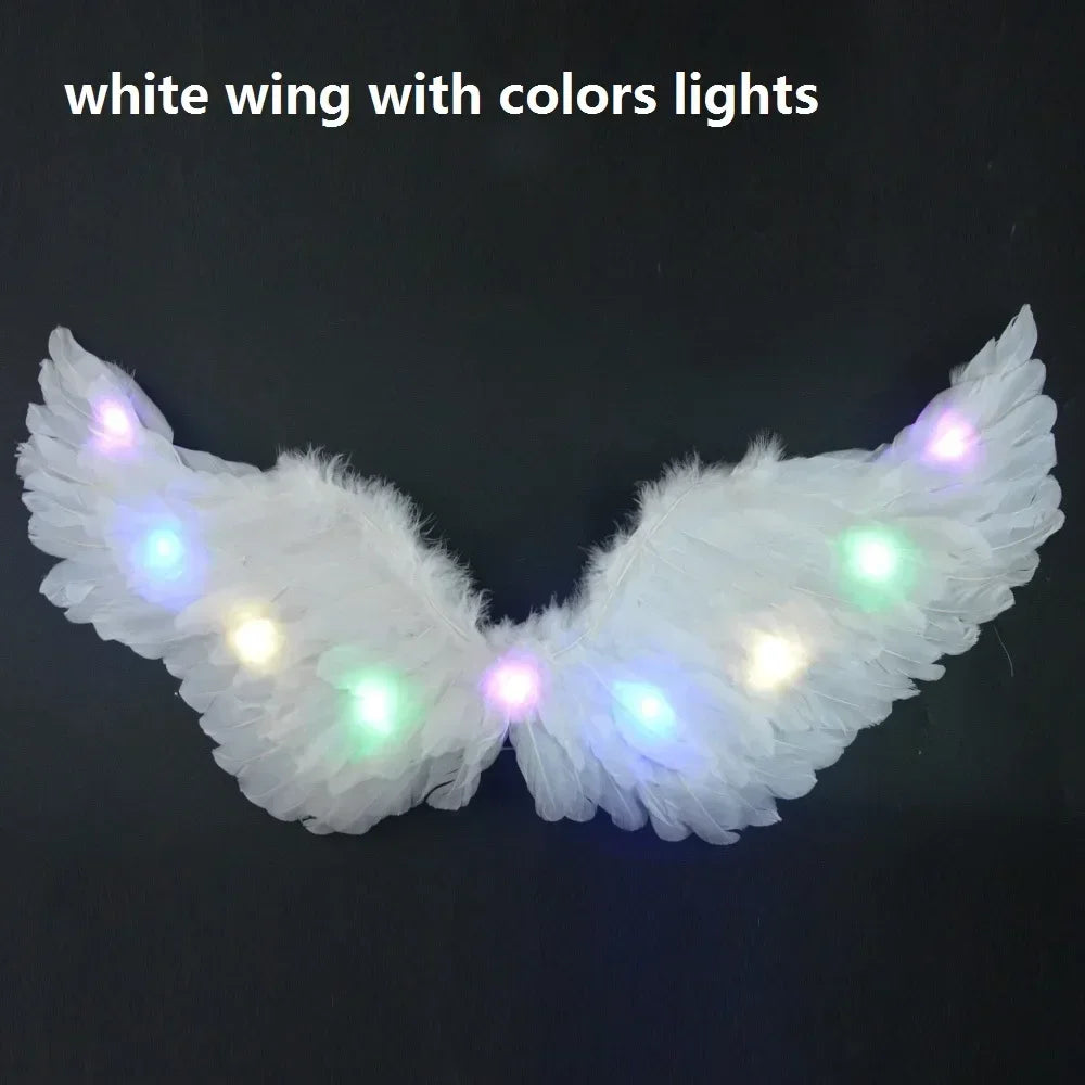 Party Glow LED Angel Feather Wing with Luminous Light Up Effect for Costume Birthday, Wedding and Christmas - Big Tim's Magic Emporium