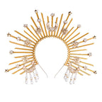 Sunburst Spike Sun Crown-Moon Star Greek Goddess Gold Halo Headband