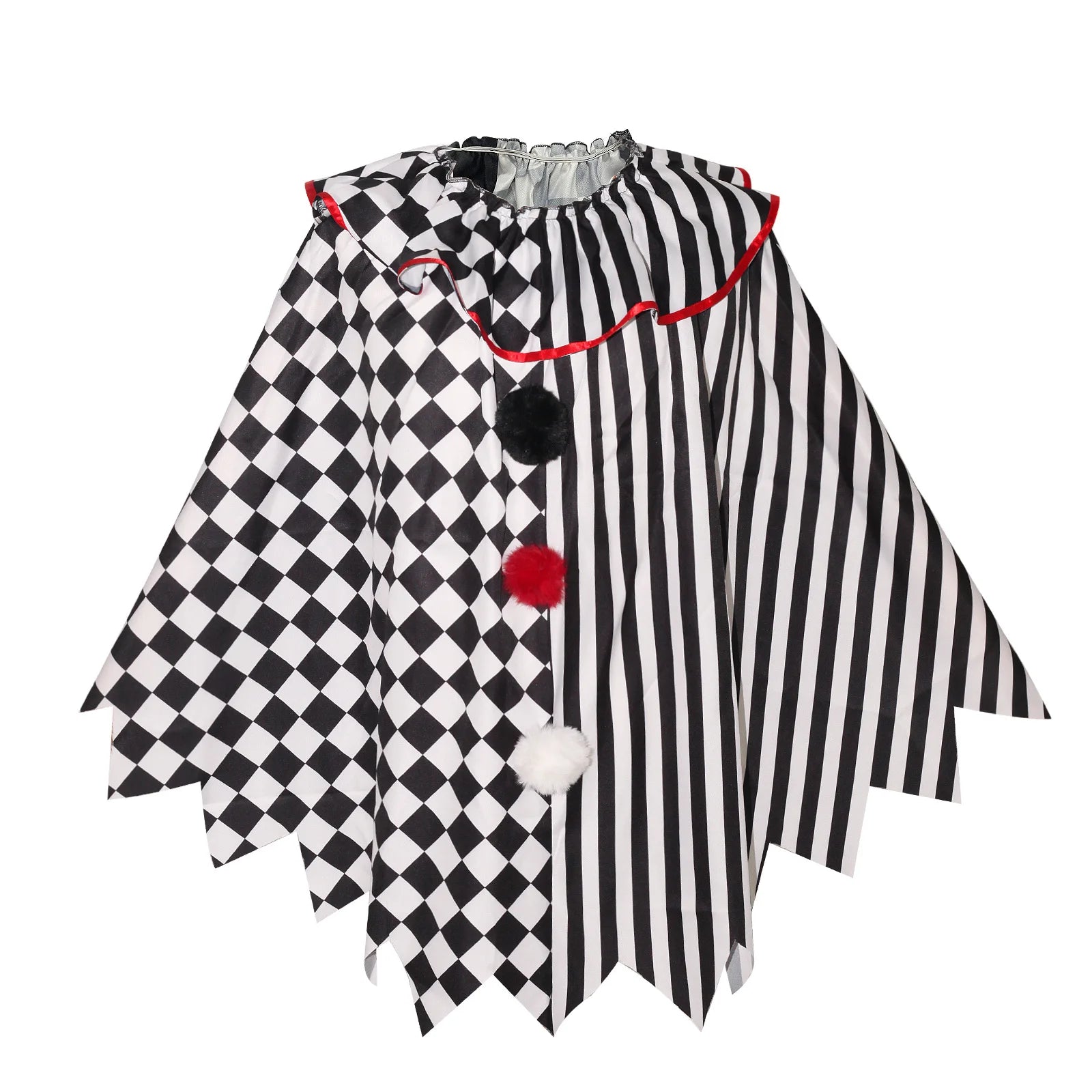 Horror Clown Cos Costume Halloween Women's Black and White Cloak Masquerade Adult Cosplay Role-playing Costume - Big Tim's Magic Emporium
